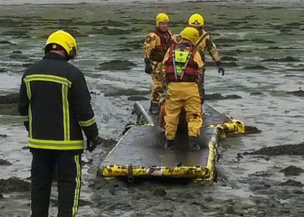 The firefighters took part in their training at Tipner Lake. Credit: Cosham Fire Station/Twitter
