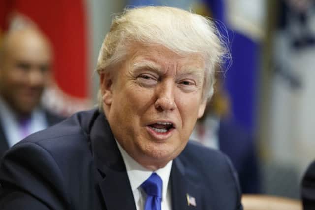 President Donald Trump speaks during a meeting on African American History Month in the Roosevelt Room of the White House in Washington. Credit: AP Photo/Evan Vucci