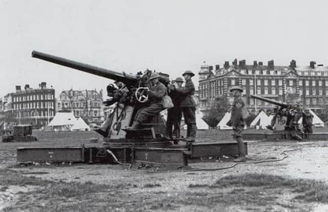 TRAINING 214 Battery Heavy AA Royal Artillery on Southsea Common shortly before the Second World War
