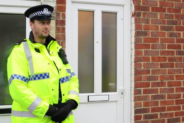 Police outside a home in Toronto Road, Buckland, after Nadine Burden died on January 28.