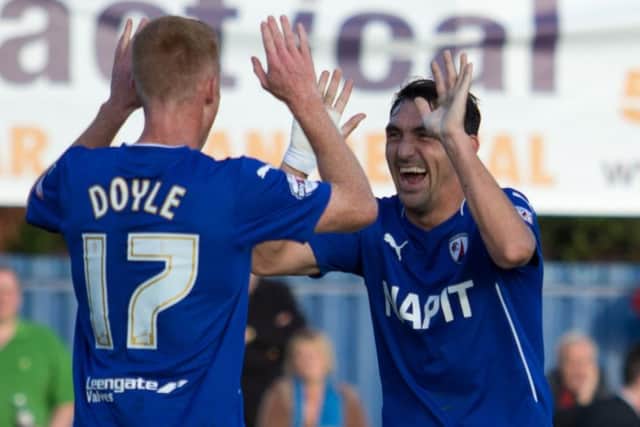 Eoin Doyle, left, with Gary Roberts during their Chesterfield days Picture: James Williamson