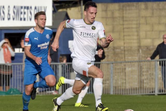 Jason Prior scored late for Hawks in their defeat against Billericay Town. Picture: Mick Young