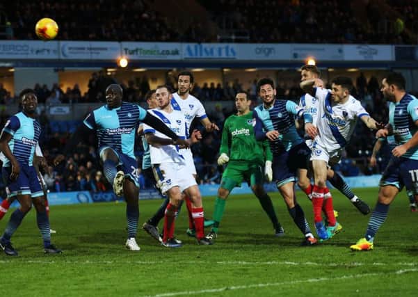 Pompey sent keeper David Forde forward yesterday in the dying seconds as they attempted to rescue a point against Wycombe Picture: Joe Pepler