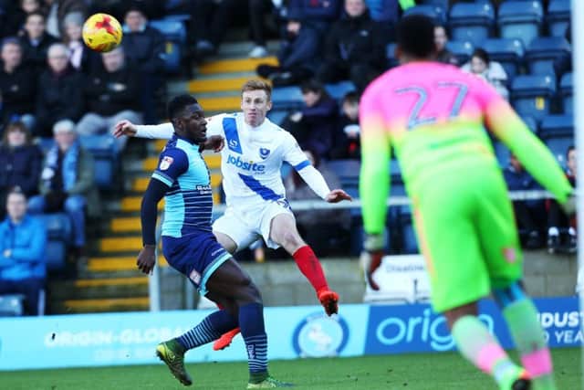Pompey striker Eoin Doyle made his debut in the 1-0 defeat to Wycombe Picture: Joe Pepler