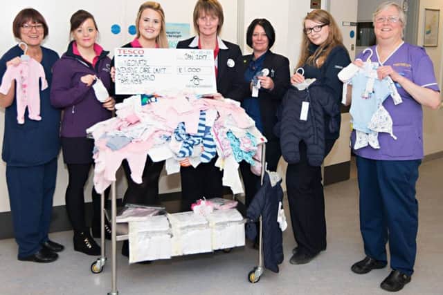 Tesco North Harbour donated Â£1,000 to the neonatal intensive care unit at Queen Alexandra Hospital in Cosham, as well as Â£500 worth of knitwear for the premature babies