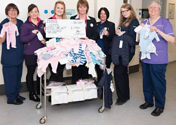 Tesco North Harbour donated Â£1,000 to the neonatal intensive care unit at Queen Alexandra Hospital in Cosham, as well as Â£500 worth of knitwear for the premature babies