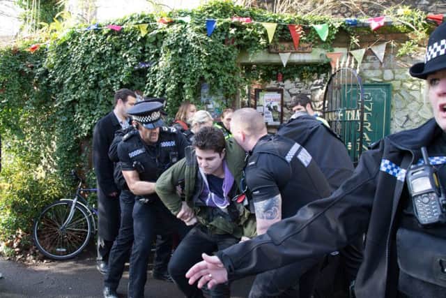 Police at the Arts Lodge at Victoria Park yesterday Picture: JCD Photographic