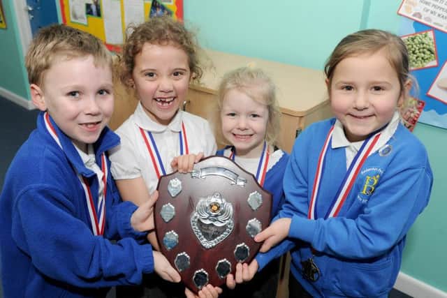 From left, Mathew Hayward, Maddie Stevens, Ivy Caddick and Olivia Thomson at Bedenham Primary School
Picture: Sarah Standing (170181-6440)