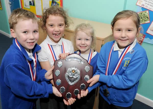 From left, Mathew Hayward, Maddie Stevens, Ivy Caddick and Olivia Thomson at  Bedenham Primary School 

Picture: Sarah Standing (170181-6440)