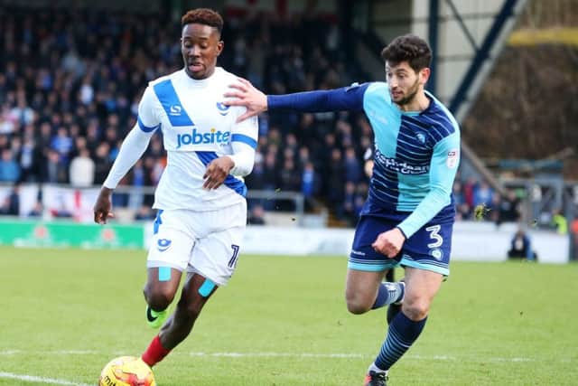 Jamal Lowe could have put Pompey ahead after 10 seconds on Saturday Picture: Joe Pepler