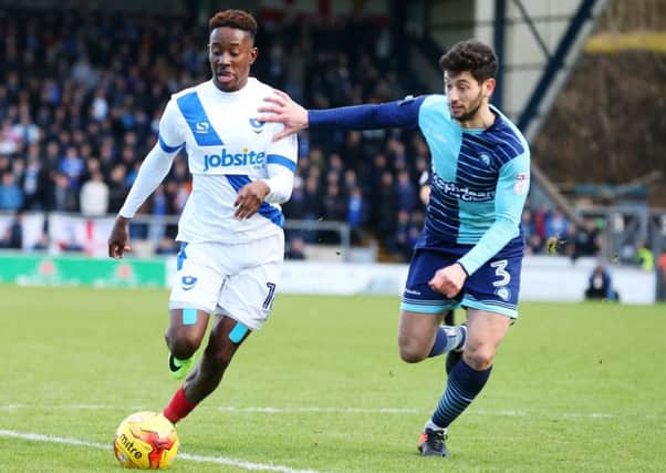 Jamal Lowe could have put Pompey ahead after 10 seconds on Saturday Picture: Joe Pepler