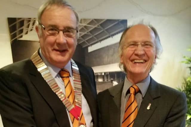 Trevor Slydell (left) with Brian Smith, who is taking over as chairman of the HIBC