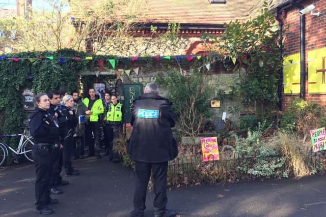 Police at the Arts Lodge in Victoria Park, Portsmouth on Tuesday, February 7, 2017 having been sent in to repossess the building by Portsmouth City Council  Picture: Loughlan Campbell
