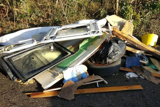 The fly-tipped rubbish