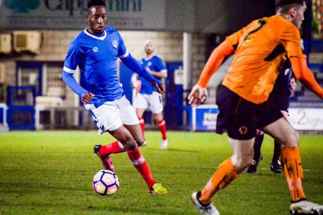 Nicke Kabamba scored for Pompey reserves at Wolves on Tuesday night    Picture: Colin Farmery