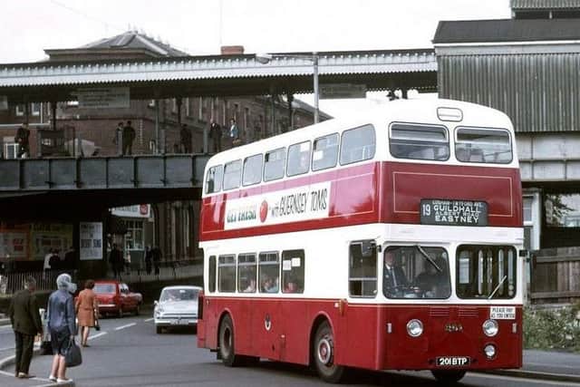 A Portsmouth Corporation bus in the city centre