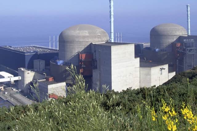 This undated photo provided by Electricite de France (EDF), France's state-run utility company, shows the current nuclear plant of Flamanville, Normandy, France. French authorities say there has been an explosion in a nuclear power plant's machine room