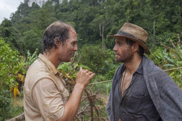 Matthew McConaughey as Kenny Wells and Edgar Ramirez as Michael Acosta in Gold