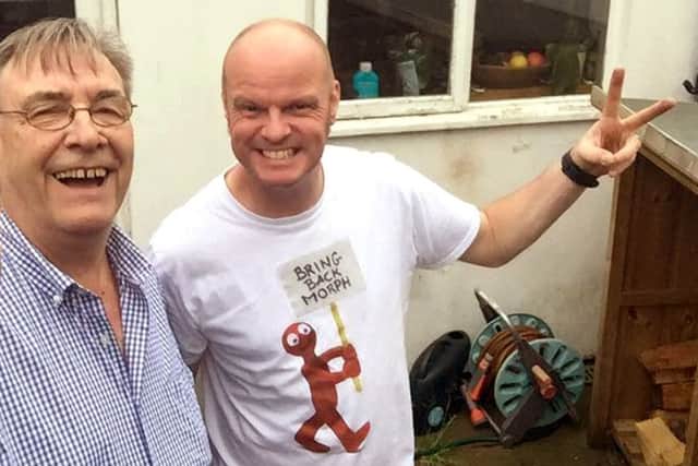 Jon Payne, right, of Noisy Little Monkey and his dad David, who he credits as an inspiration