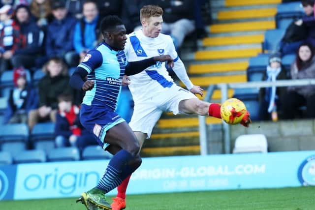Eoin Doyle will lead the Pompey line against Accrington as Paul Cook opts to employ his favoured 4-2-3-1 formation Picture: Joe Pepler