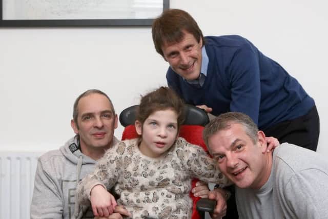 From left, Alyssa's dad, Colin England, Alyssa-Mae, Steve Claridge and Matthew MasonPicture: Shipu (170174-447)