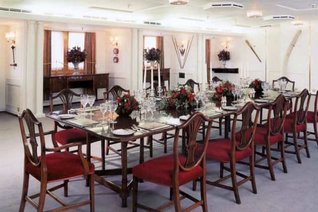 IMMACULATE The Royal Yacht Britannias dining table at which many heads of state dined with the Queen