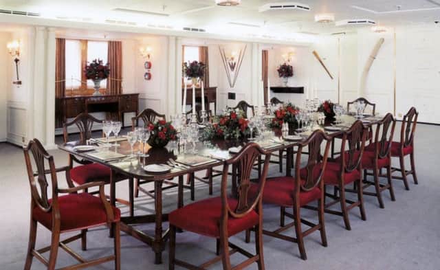 IMMACULATE The Royal Yacht Britannias dining table at which many heads of state dined with the Queen