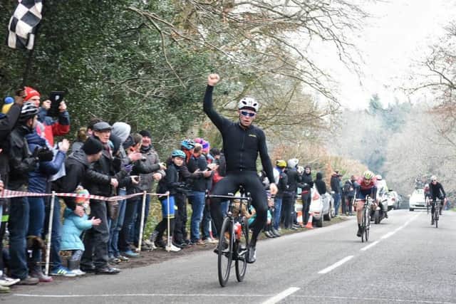 Chris Opie celebrates victory. Picture: Hugh McManus