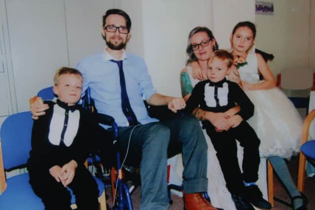 Mark and Kelly Robson with their children, Heath, 7, Logan, 5 and Skye, 9