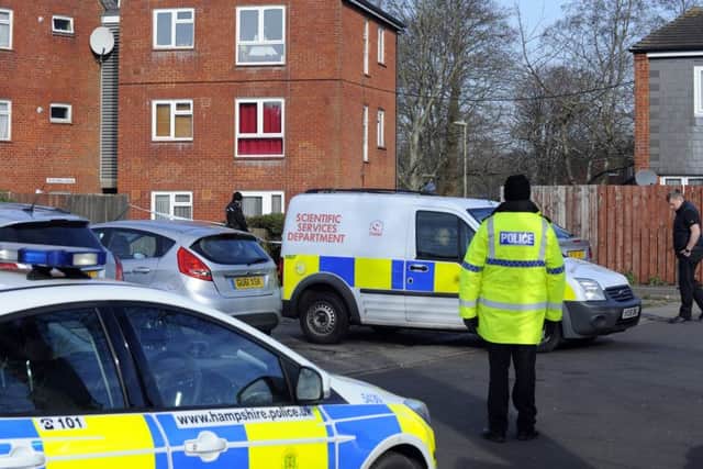 Police officers in Athena Avenue, Crookhorn
