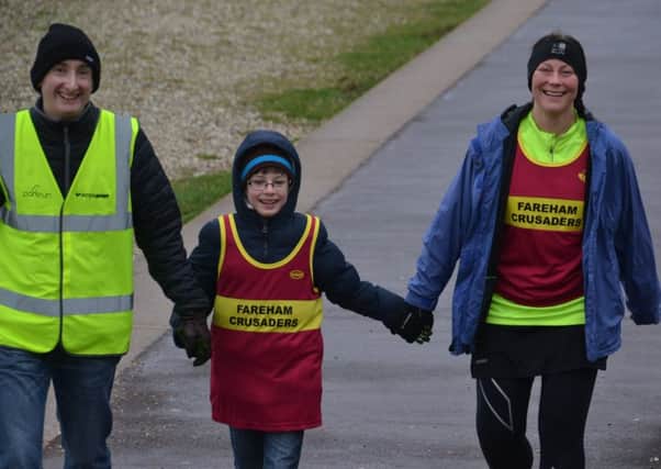 Fareham Crusaders' Andrew, Theo and Esther Leonard at Lee-on-the-Solent parkrun. Picture: Peter Stoddard