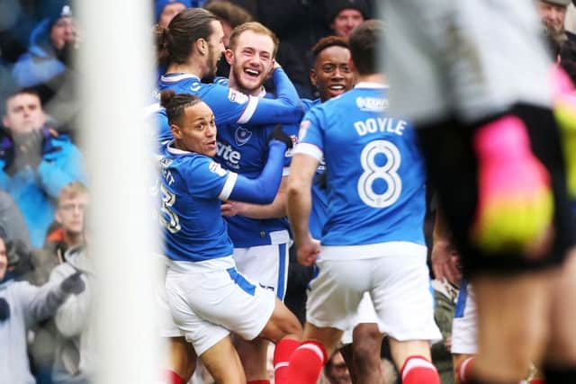 Will Pompey be celebrating come the end of play tonight? Picture: Joe Pepler