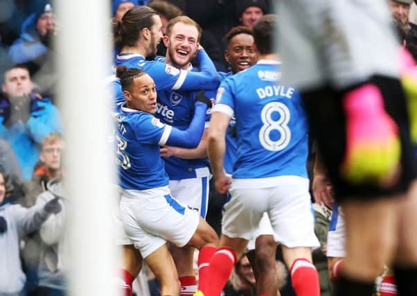 Will Pompey be celebrating come the end of play tonight? Picture: Joe Pepler