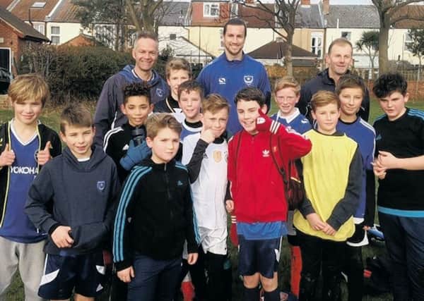 Christian Burgess with the Skilful Soccer Youth under-12s at Bransbury Park in Eastney