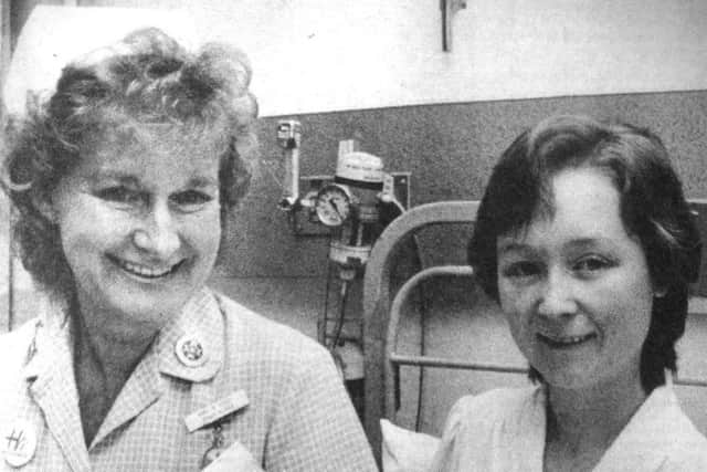 As she waited to be taken to the operating theater for what was expected to be a half-hour operation, Mrs Evans, pictured right, 24, of Kennedy Way, Purbrook, said she was petrified' (6713-1)