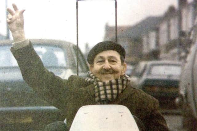 Old soldier Jack Hancock was preparing to get all charged-up for a charity spin in his Sinclair C5 (6790-1)