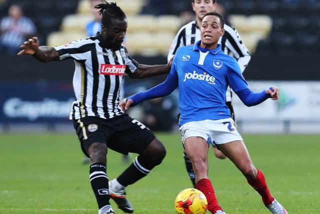 Stanley Aborah battles with Kyle Bennett. Picture: Joe Pepler