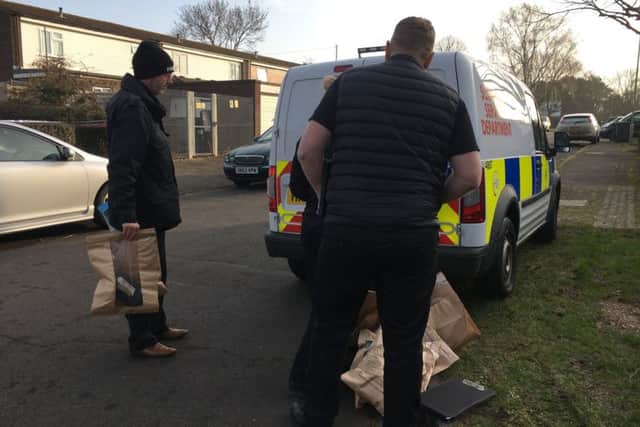 Police investigating after the shooting in Athena Avenue, Crookhorn