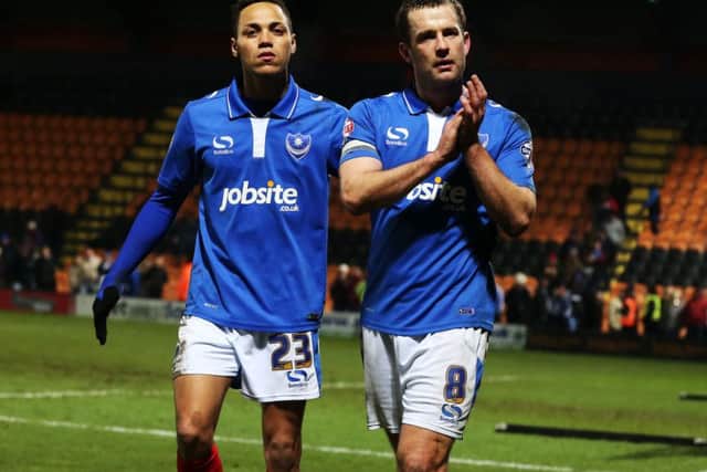 Kyle Bennett and Michael Doyle after the final whistle of last seasons defeat at The Hive