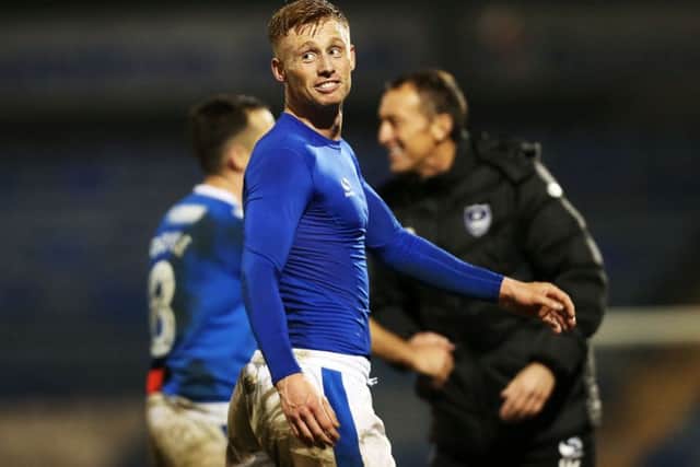 Eoin Doyle got off the mark for Pompey in Tuesday nights 2-0 win against Blackpool