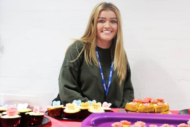 Amys Valentines Day-themed cake sale went down a storm at her former college