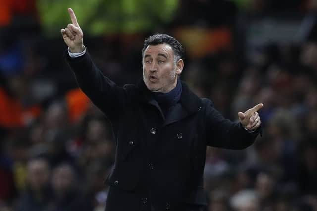 Saint-Etienne manager Christophe Galtier on the Old Trafford touchline last night