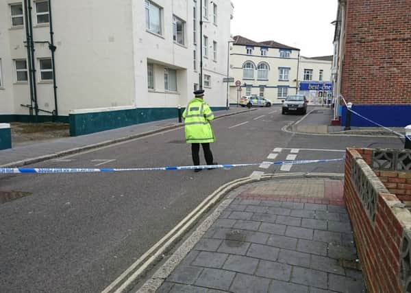 St Catherine Street in Southsea was taped off by police   Sunday, February 12.