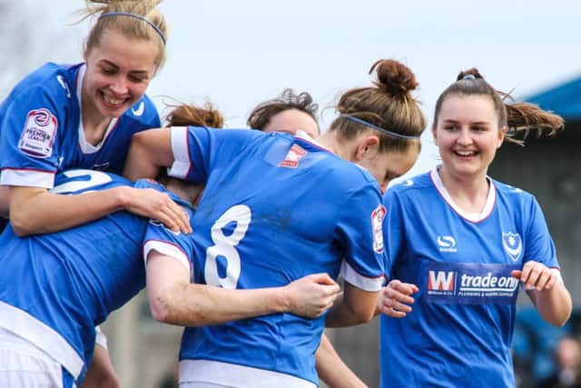 Pompey Ladies celebrate. Picture: Jordan Hampton