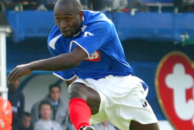 Lomana Lualua in Pompey action   Picture: Dave Haines
