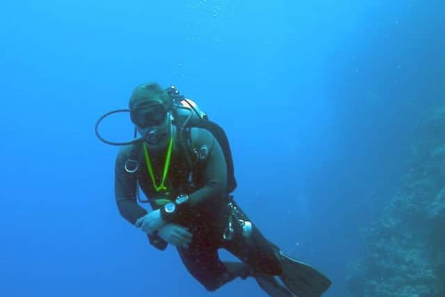 Ian Peach underwater during a dive