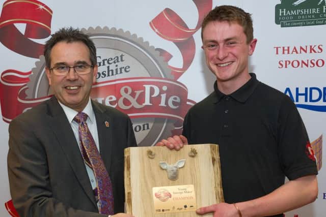 Frankie Hale from Grover Butchers in Bishop's Waltham, who won Young Sausage Maker of the Year at the Great Hampshire Sausage and Pie Competition 2017 Picture: The Electric Eye Photography
