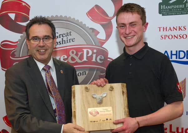 Frankie Hale from Grover Butchers in Bishop's Waltham, who won Young Sausage Maker of the Year at the Great Hampshire Sausage and Pie Competition 2017 Picture: The Electric Eye Photography
