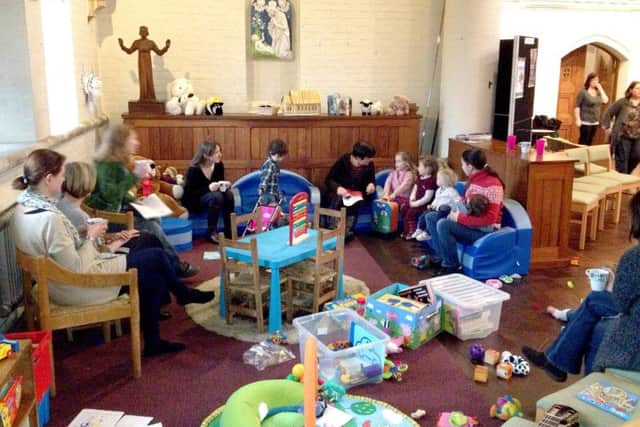 A snapshot of what life is like at a church pre-school group. Many churches tend to run activities for pre-school children, to integrate them into church life from a young age.
CAPTION: Churches often run activities for pre-school children.