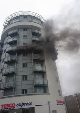 The fire above Tesco Express. Credit: Lyn Murphy